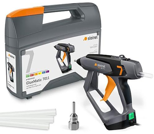 Steinel GlueMatic 7011 Hot Glue Gun with Folding Box (086947) Or with Carry Case (086954) (Comes with Carry Case, Glue Sticks & 1 x Long Nozzle)