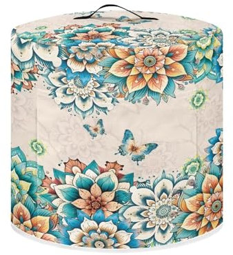Xoenoiee Boho Mandala Butterfly Print Pressure Cooker Cover for 8 Litres Instant Pot, Kitchen Appliance Dust Cover with Pockets for Rice Cooker Air Fryer Slow Cooker
