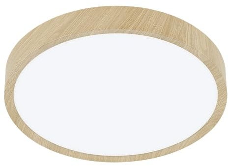 EGLO LED Deckenlampe außen Musurita, Außenleuchte für Wand und Decke, Outdoor Deckenleuchte aus Metall in Holz-Optik, warmweiß, IP44, ⌀ 34 cm