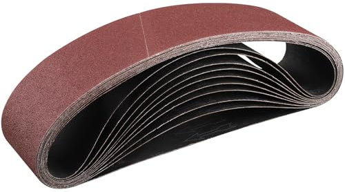 STEBRUAM Bandas de Lija 100x 915 mm,10piezas 80 grano Para Lijadora de Banda