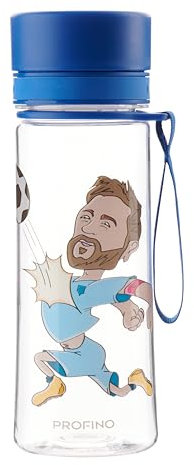 PROFINO Infuze Trinkflasche Kinder Auslaufsicher mit Sieb, 350ml, Kleine Flasche mit weiter Öffnung für leichte Befüllung - BPA Frei - Für Schule und Kindergarten - Spülmaschinenfest
