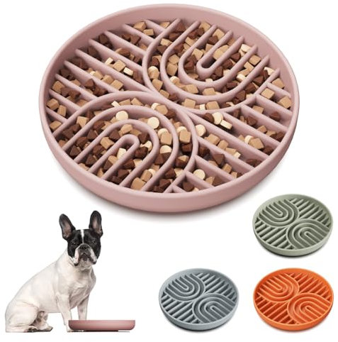 AXEFUN Comedero lento para perros, comedero lento de silicona para perros y cachorros, cuenco de rompecabezas para perros con ventosas para aliviar la ansiedad, alimentación lenta, apto para