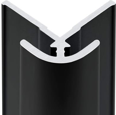Schulte profilé d'angle extérieur 255 cm noir pour panneau mural de salle de bain DécoDesign, revêtement décoratif douche, recoupable adaptable à la hauteur du panneau