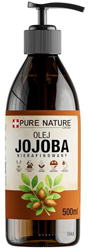 CHOSA Jojobaöl Kaltgepresst Unraffiniert 100% Reines 500 ml + Spender | Jojoba Öl Haare, Haut, Gesicht, Körper, Make Up, Gesichtsöl für Pflege & Diy Kosmetik, Schnell Einziehend, Vegan