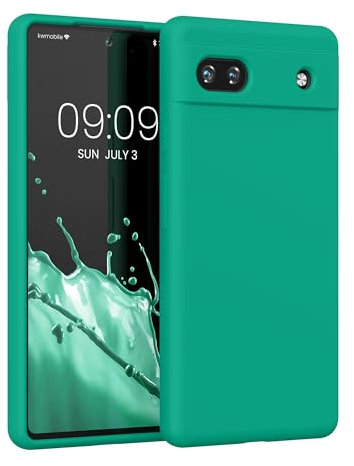 kwmobile Handyhülle für Google Pixel 6a Hülle, für Pixel 6a Case - Hülle Silikon - kabelloses Laden - Smaragdgrün