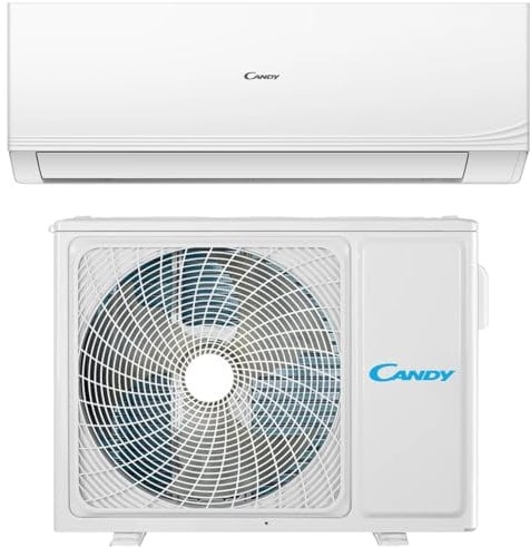 Candy, Condizionatore Smart Linea Aria, Climatizzatore Monosplit con Unità Esterna e Interna 12000 Btu, 20 dBA, Flusso d'Aria Multidirezione, Steri-Clean 56°, Self-Clean e Controllo da Remoto con App