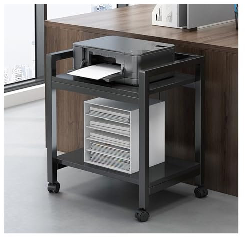 MEIZHITU Regal für Drucker, Druckerständer Standdruckerwagen Mobiles Druckerregal Mit Rädern Für Faxgerät Beistelltisch Regal für Drucker