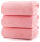 Lumimi Lot de 3 serviettes de bain en microfibre très douce, super absorbantes, légères, à séchage rapide et durables, 139,7 cm de long x 68,6 cm de large, rose rouge