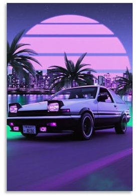 ZCHLATGDE JDM Posters Sport Car Posters AE86 Poster Dekorative Malerei Leinwand Wandkunst Wohnzimmer Poster Schlafzimmer Malerei,Wandkunst Bilddruck Moderne Familienzimmer Dekor 12x18inch(30x45cm)