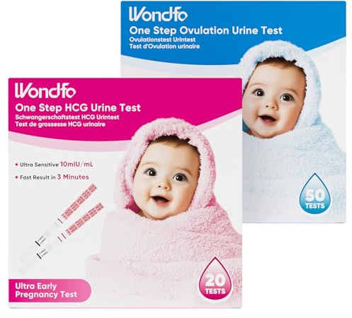 Wondfo Schwangerschaftstest & Ovulationstest für Kinderwunsch, 20 HCG+50 LH | Für Ihre Kinderwunschzeit, Über 99 % Genauigkeit