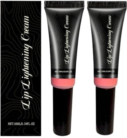 2PC Lip Lightening for Dark Lips | Brightening Lip Balm | Deep Moisturizing L-ip Highlighter Repair Cream | Hydrating Lips Care Cream Scrub Exfoliator Mask for Smokers and Non-Smokers