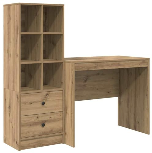 vidaXL Schreibtisch Mit Stauraum Artisan Eiche Engineered Wood Kompaktes Design Für Heimbüro Schreiben Lernen Moderner Arbeitscomputer Arbeitsplatz Erwachsene