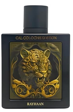 RayhaanTiger Cal Cologne Edition Extrait de Parfum Spray Unisex 3.4 Oz - 30% de aceite aromático de lujo con Oud, azafrán, ámbar, vainilla y sándalo | 100 ml con adhesivo Kajal