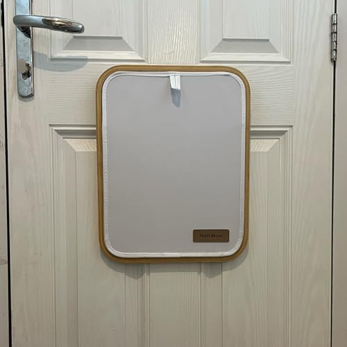 Mail More® Front Door Letter Box Catcher No Screws - White Mail Catcher for Letterbox - Post Parcel Holder - Indoor Mail Catcher - Bamboo Frame Post Holder - Draught Excluder -Letter Mail Organiser