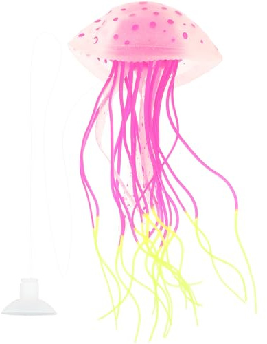 KAJNBN Leuchtende Silikon Quallen Aquariumdekoration Verschleißfest und Wasserfest Realistische Fluoreszierende Deko für Fischtank und Aquarium