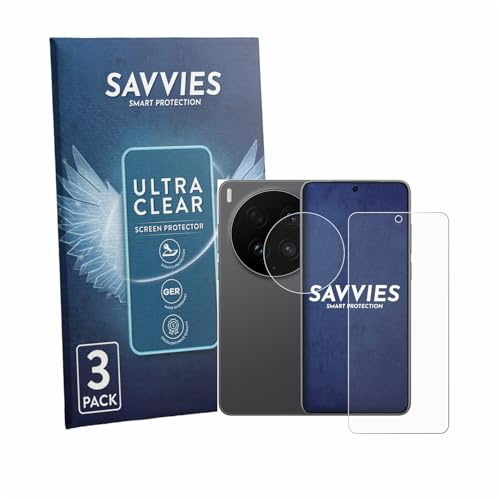 Savvies 6 Stück Schutzfolie für Vivo X300 Ultra | (Display+Kamera) Transparenter Displayschutz Made in Germany, Ultra-Klar Displayschutz-Folie