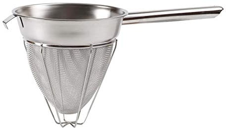 Winco CCB-8R Stainless Steel Reinforced Bouillon Strainer, 8 inch - 1 Each.