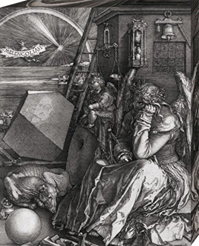 1art1 Albrecht Dürer Poster Melencolia I, Die Melancholie, 1514, S/W Bilder Leinwand-Bild Auf Keilrahmen | XXL-Wandbild Poster Kunstdruck Als Leinwandbild 50x40 cm