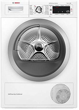 Bosch Wärmepumpentrockner für 8 kg Wäsche, Serie 8, 176 kWh pro Jahr, Auto Dry, Anti Vibration-Design, Comfort Control, Sensitive Drying-System, Allergie Plus, Weiß, WTW875W0