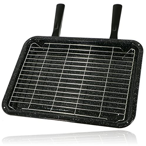 SPARES2GO Large Grill Pan, Rack & Dual Detachable Handles for Neff Oven Cookers