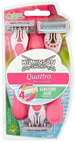 Wilkinson Sword Quattro pour femmes – Rasoirs jetables – lot de 3