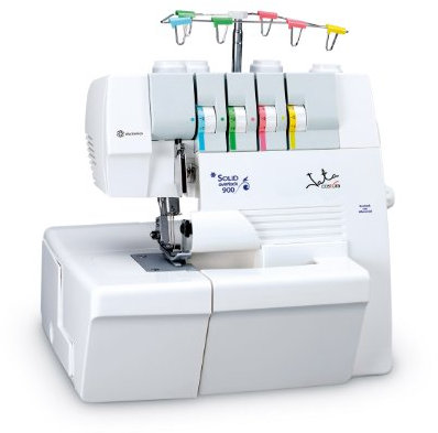 Jata Remalladora OL900 - Hasta 4 hilos, 1 ó 2 agujas, Cortado lateral, Con pedal, Juego completo de accesorios, Ancho de corte regulable