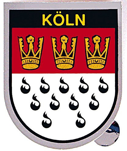 AUTO-AUFKLEBER mit Silberrand - KÖLN - Gr. ca. 6,5 x 8cm (301570) Länderkennung Landesflagge Fahne