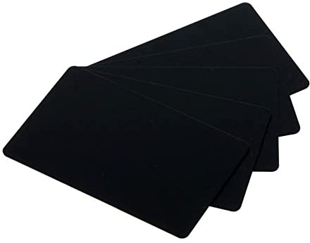 100 x Carte plastique noir Cartes en plastique Cartes au format cartes bancaires et cartes de crédit en plastique PVC (54 x 86 mm)