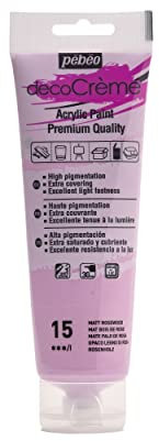Pébéo Peinture Acrylique Texture Crème pour la Décoration - Finition Mate - 120 ML - Bois de Rose