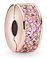 PANDORA Rosafarbener Pavé Clip in 14 Karat rosévergoldeter Metalllegierung mit Cubic Zirkonia Moments Collection