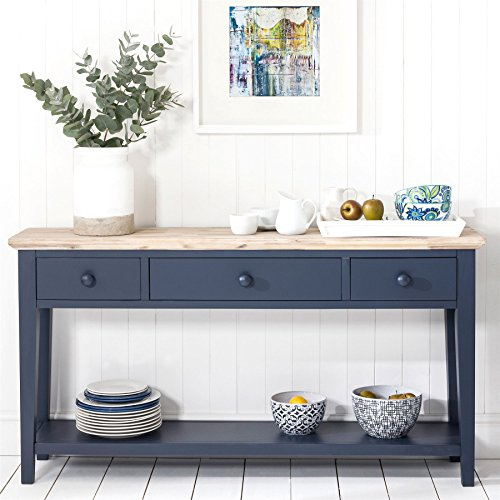 Florence Console Table. Beautiful Navy Blue console table, hall table with 3 drawers and shelf