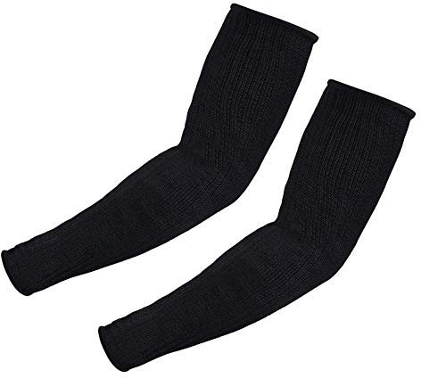 Fdit Arm-Schutzhüllen, Kevlar-Ärmel, schnittfest, hitzebeständig, abriebfest, Sicherheitsarmband für Garten, Küche, Arbeit, 1 Paar (schwarz)