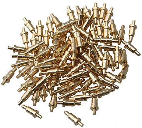 Mxfan - 100 conectores chapados en oro de 6 mm de cobre, pernos de agujas de resorte