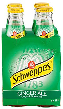 Schweppes Ginger Ale 180ml (Confezione da 4 Bottiglie di Vetro)