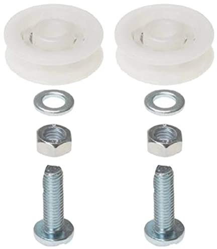 SPARES2GO Greenhouse Sliding Door Wheel Roller Kit (2 x 28mm Nylon Wheels)