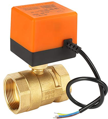 Motorisiertes Kugelventil, 220 V Wechselstrom, 2-Wege-3-Draht-Messing-Kugelventil, elektrisches Ventil, DN40 G1-1/2 für Gebläsekonvektor und Wasserregelsystem der Klimaanlage