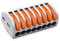 Lot de 10 bornes de câblage universelle compactes type 222-418, maidodo mini connecteurs rapides à pousser 8 entrées, Orange, Matériau PA 6.6