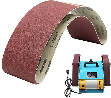 SUPERTOOL Lot de 5 bandes abrasives en oxyde d'aluminium pour le travail du bois, ponceuse à bande, polissage du métal 75 mm x 457 mm