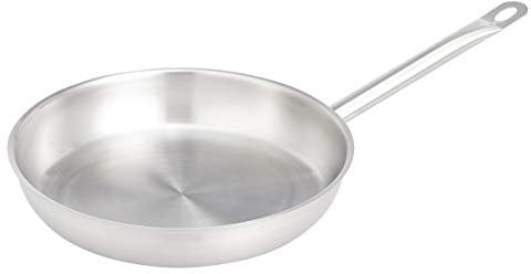 Amazon Basics 28 cm Stainless Steel Aluminium-Clad Frying Pan, Silver(Previously AmazonCommercial brand)