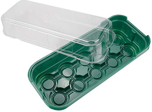 RTWAY 12 PACK Seed Propagator Tray Set, Mini Sturdy Windowsill Trays with Cover Dome, Greenhouse Grow Trays for Seeds Starting (10 Cells per Tray)