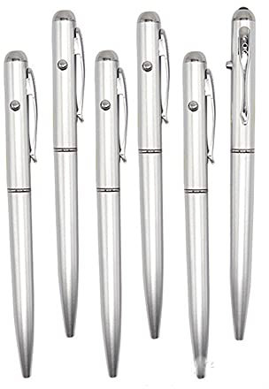 U-K 1 stylo à encre invisible en plastique pour bureau - Fournitures scolaires avec lumière UV - Stylo à bille durable