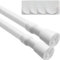 2PCS Curtain Rod No Drill No Drill Heavy Duty Tension Rod with 2PC Holder Adjustable Curtain Pole Extendable for Bathroom, Windows, Bedroom 117.5-205 Cm/46.5-80.7 Inch White(Diameter:22mm)
