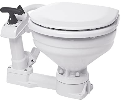 Compass Manuelle Bordtoilette 45x33x41cm I Inklusive Sicherheitsgriff I Selbstansaugende Pumpe I Einfache Montage | Effiziente Spülung | Hygienisches Design