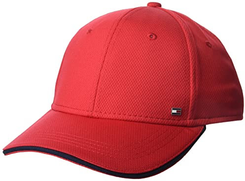 Tommy Hilfiger Herren-Baseballkappe aus Baumwolle, verstellbare Klappe, Apple Red, Einheitsgröße