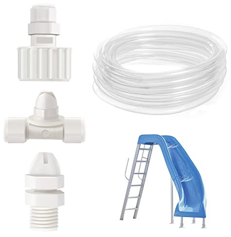 Kit de tubería de Agua de tobogán de Piscina, Kit de Manguera de pulverización/Piezas para tobogán de Piscina enterrada, rociador de Agua de tobo