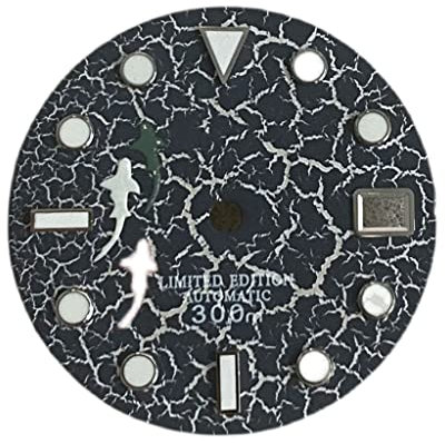 XOUVY Esferas de Reloj NH35/4R36 Calibre 28,5 mm Esfera Luminosa Verde con Logotipo S