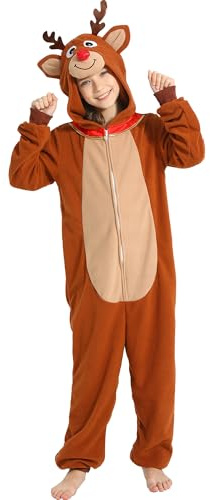 Sincere Party Fleece Renter Onesie für Jungen und Mädchen, Weihnachts -Strampelkostüm für Unisex -Kinder XL(10-12)