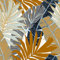ReWallpaper Papier Peint Feuilles de Palmier Tropicales Papier Peint Feuillage Jaune Brun Papier Adhesif pour Meuble Gris 44,5CM×3M Papier Peint Adhesif Mural Beige et Doré pour Tiroirs