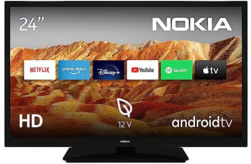 Nokia 24 Zoll (60cm) HD Ready Fernseher Smart Android TV (AV Stereo, WiFi, 12 Volt, Triple Tuner - DVB-C/S2/T2, Netflix, Prime Video, Disney+) Amazon Exclusive - HN24GV310C - 2023