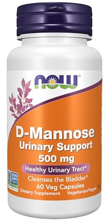 Now Foods Supplements, D-Mannose 500 mg, Non-GMO Project Verified, Healthy Urinary Tract*, 60 Veg Capsules
